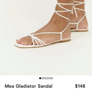 Reformation Mea Gladiator sandal worn once wedding day